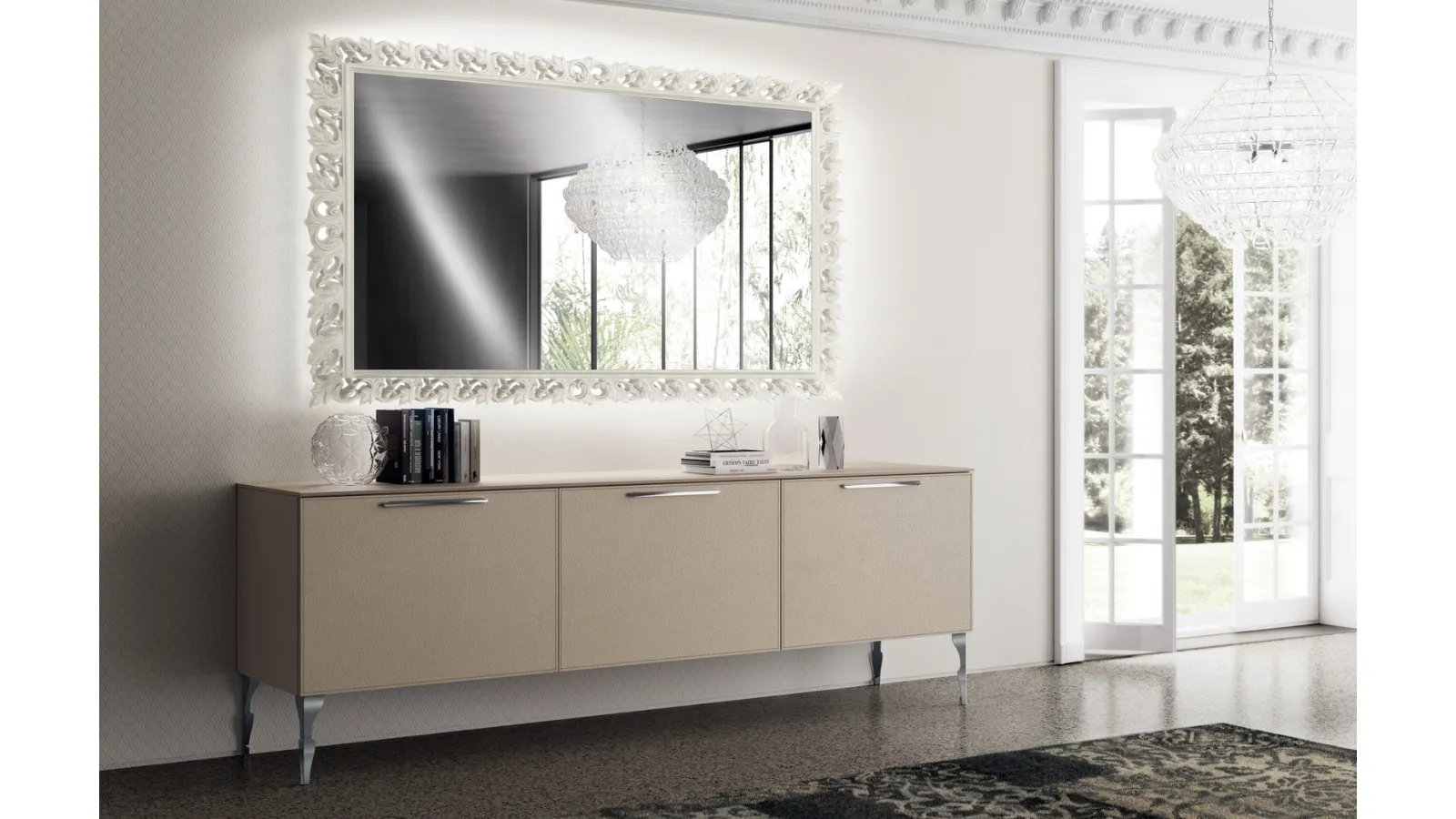 Madia Living Exclusiva in Pelle Grigio Perla di Scavolini