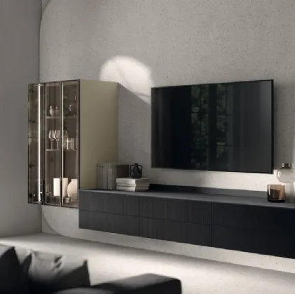 Parete Attrezzata Living Musa in Rovere Berry di Scavolini