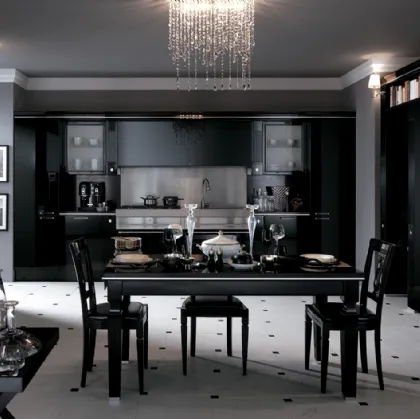 Cucina Classica Baccarat in laccato lucido Nero di Scavolini