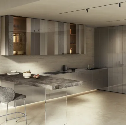 Cucina Design con penisola NOW Project 2829 di Lago