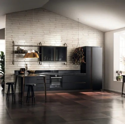 Cucina Moderna Diesel Open Workshop con Top in Corial Gravel di Scavolini