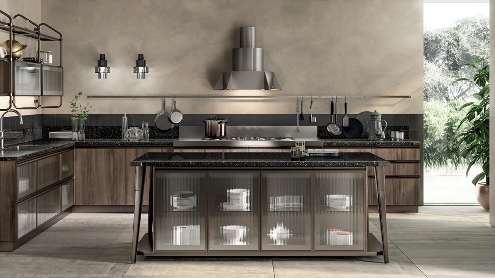 Cucina Moderna Diesel Open Workshop Noce Garden di Scavolini