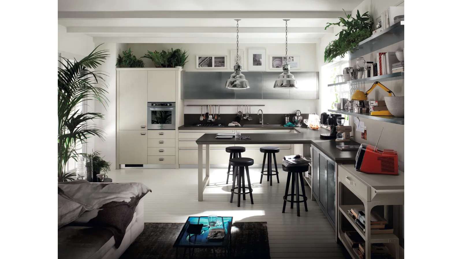 Cucina Moderna Diesel Social Kitchen in Rovere laccato Tortora di Scavolini