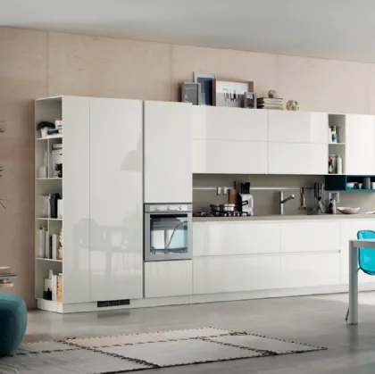 Cucina Moderna Foodshelf laccato lucido Bianco Prestige di Scavolini