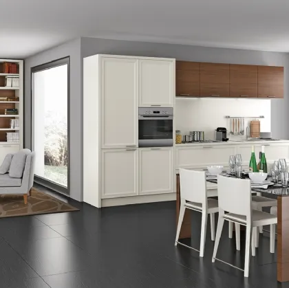 Cucina Moderna lineare Melograno in legno laccato opaco composizione 4 di Le Fablier