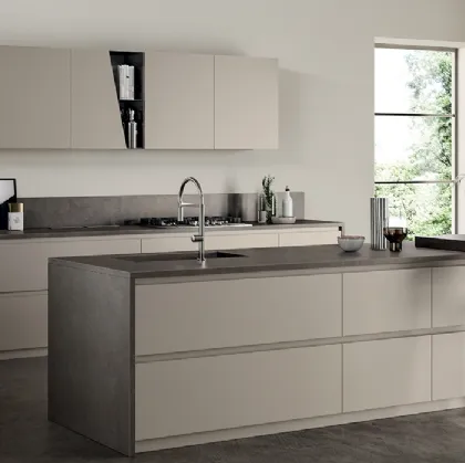 Cucina Moderne Liberamente Visone ed Antracite di Scavolini