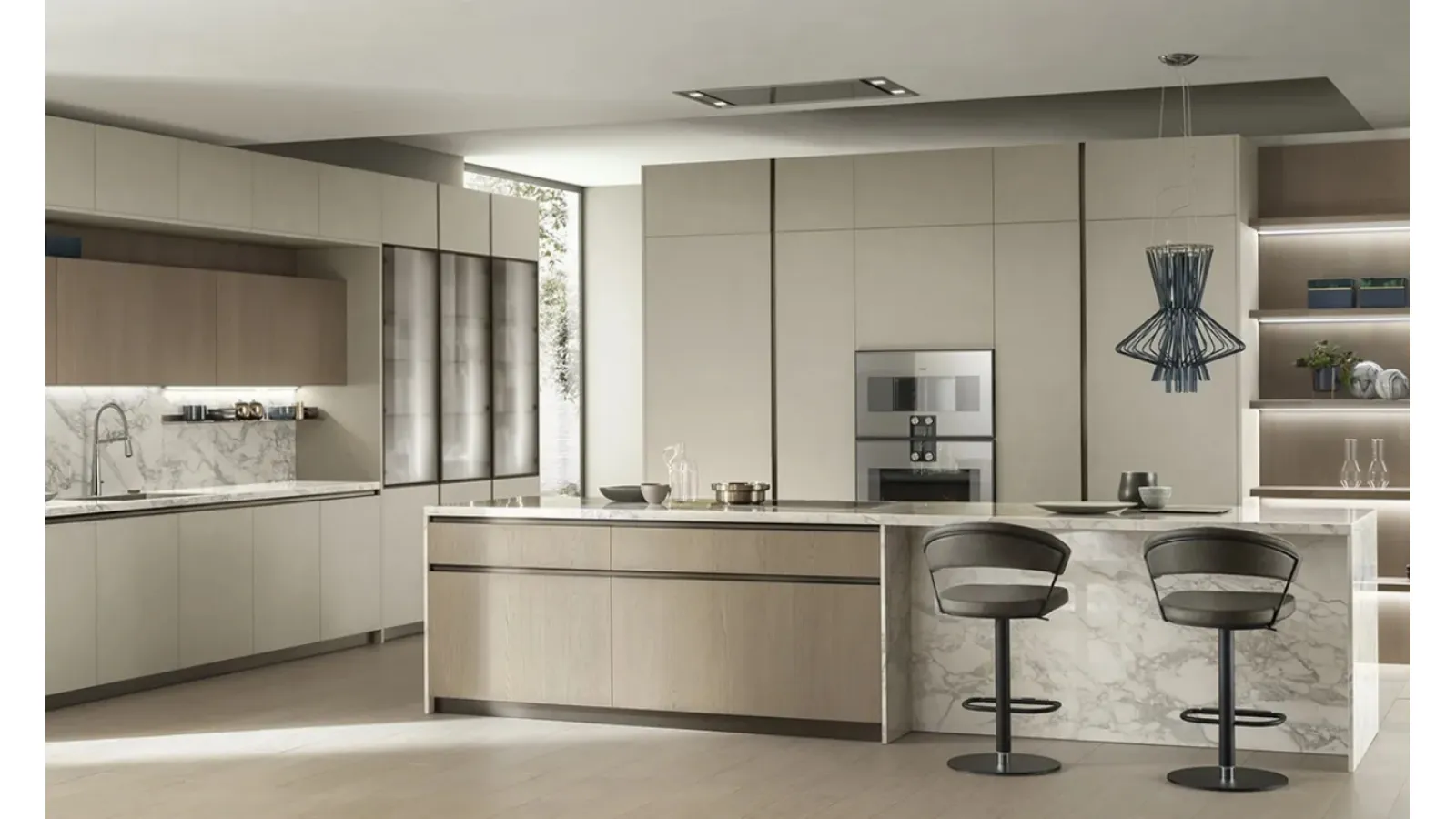 Cucina DeLinea in Oleomalta Lima e Rovere Dune di Scavolini