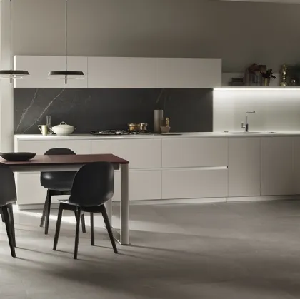 Cucina Moderna DeLinea in laccato Grigio Chiaro e Rovere Grafite di Scavolini