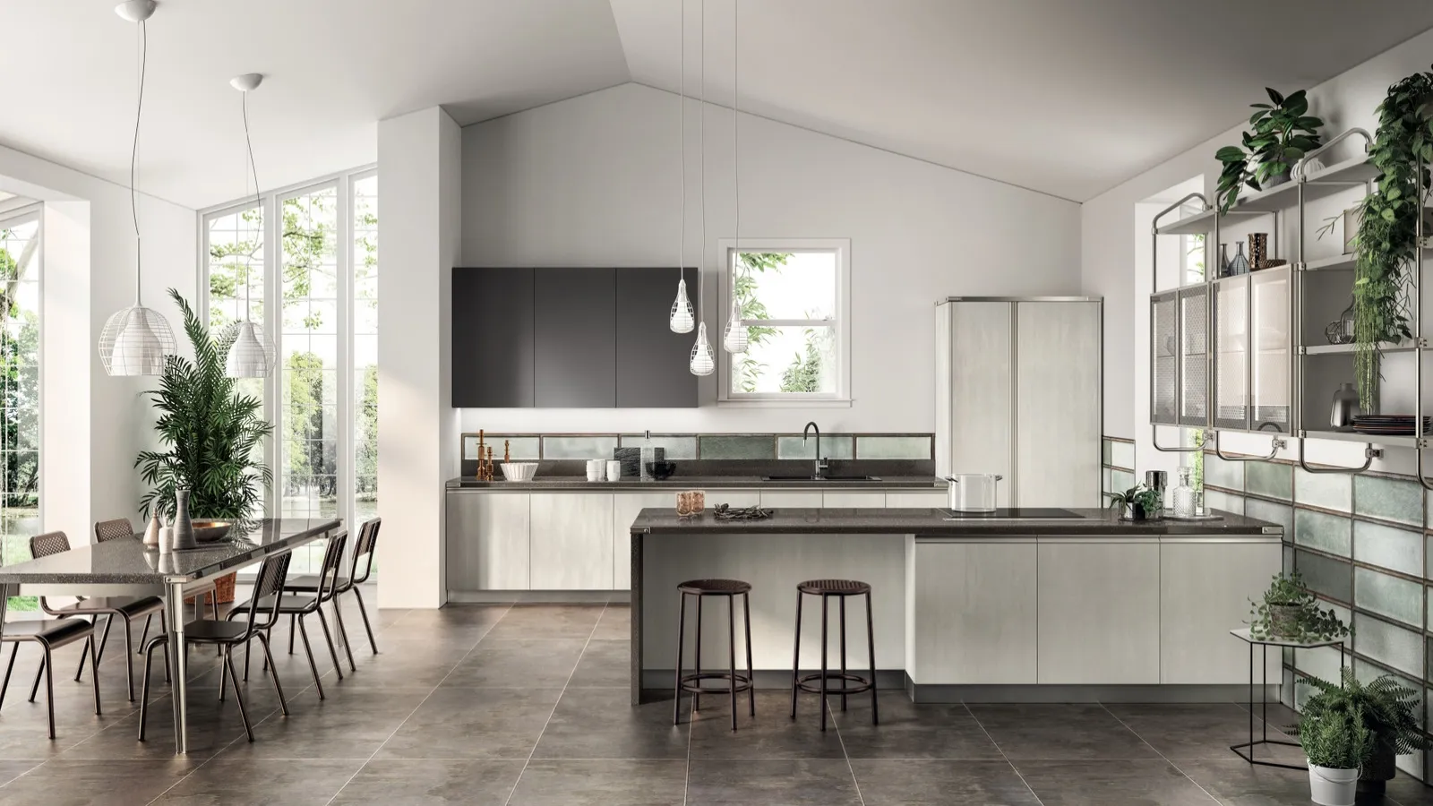 Cucina Diesel Open Workshop Concrete Jersey di Scavolini