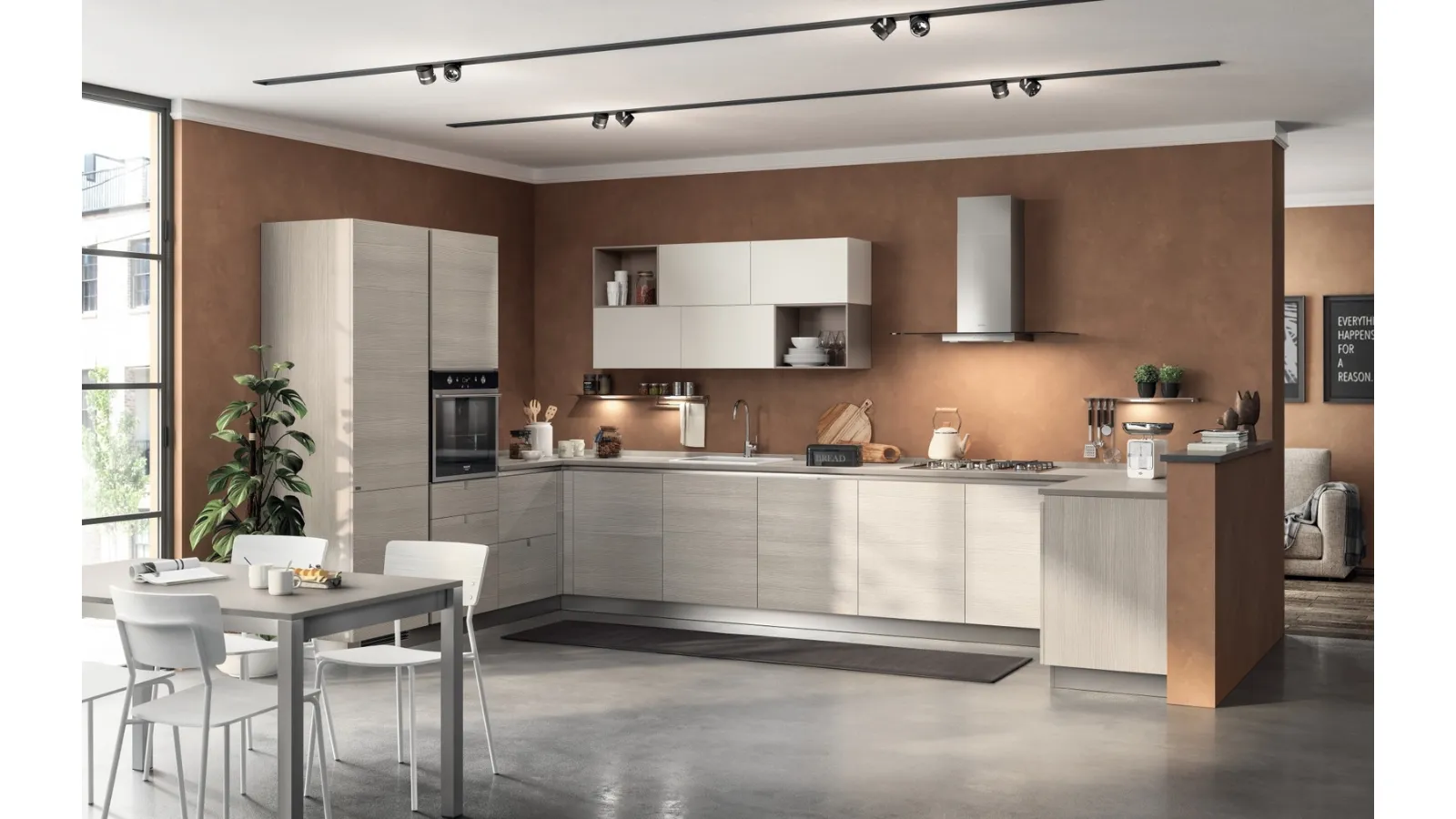 Cucina su misura Urban & Urban in decorativo Larice Pasha di Scavolini